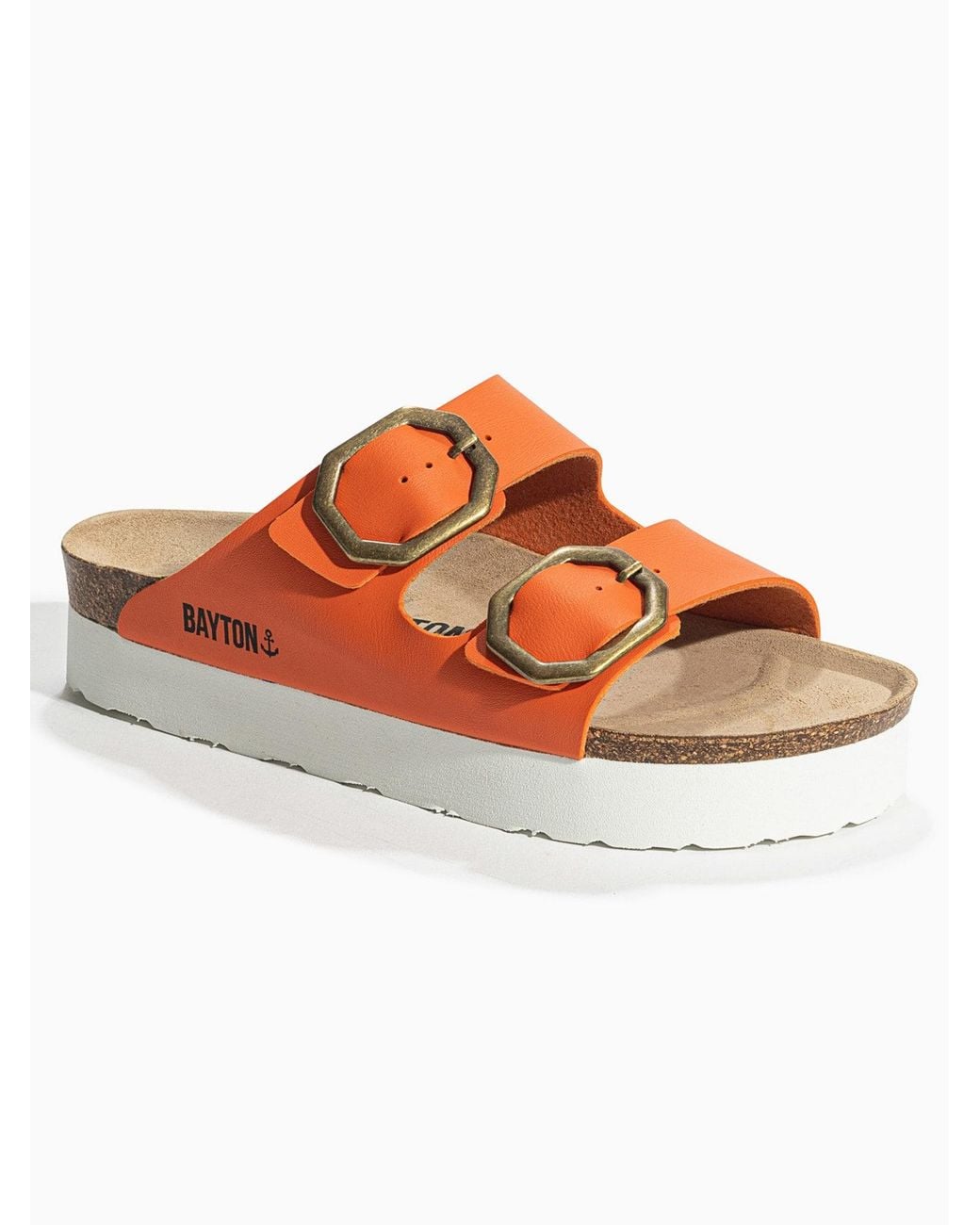 Bayton Orange Pantolette Japet