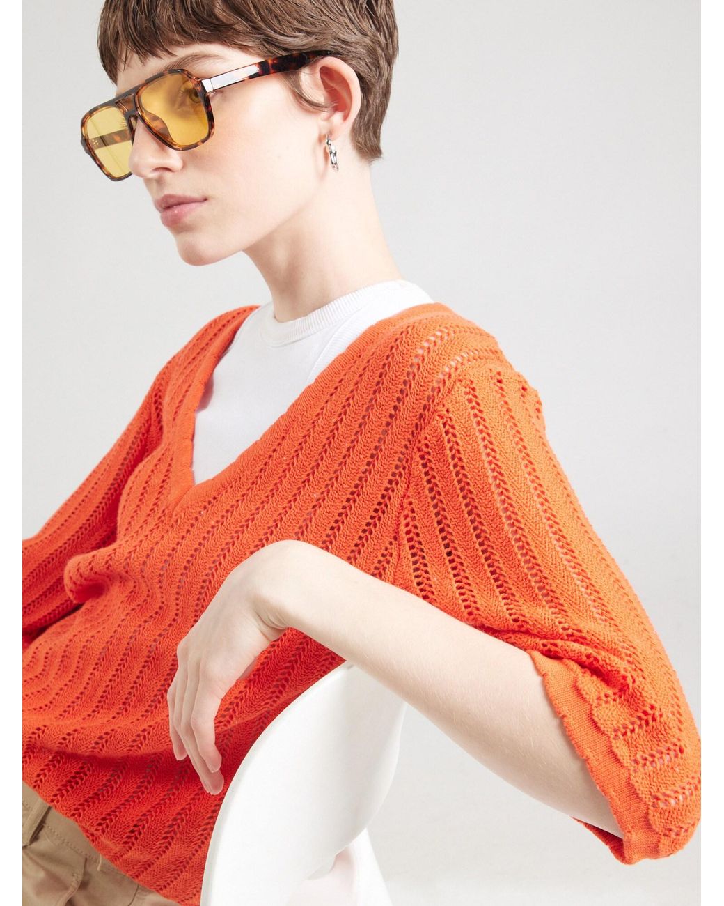 Numph Orange Pullover Nupoelle