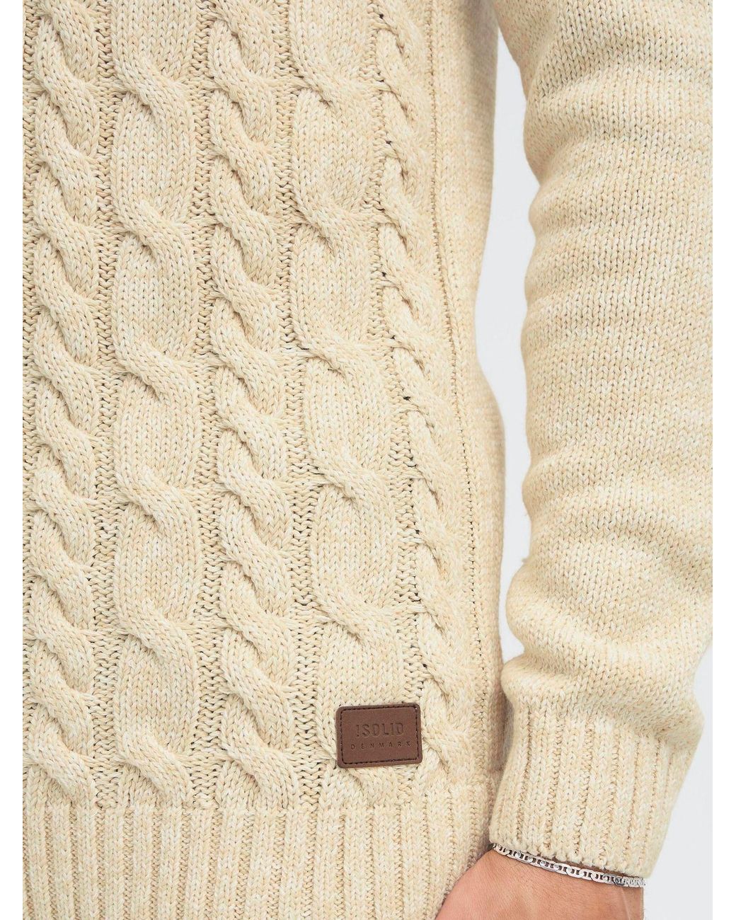 Solid Pullover Sdrichart in Natural für Herren