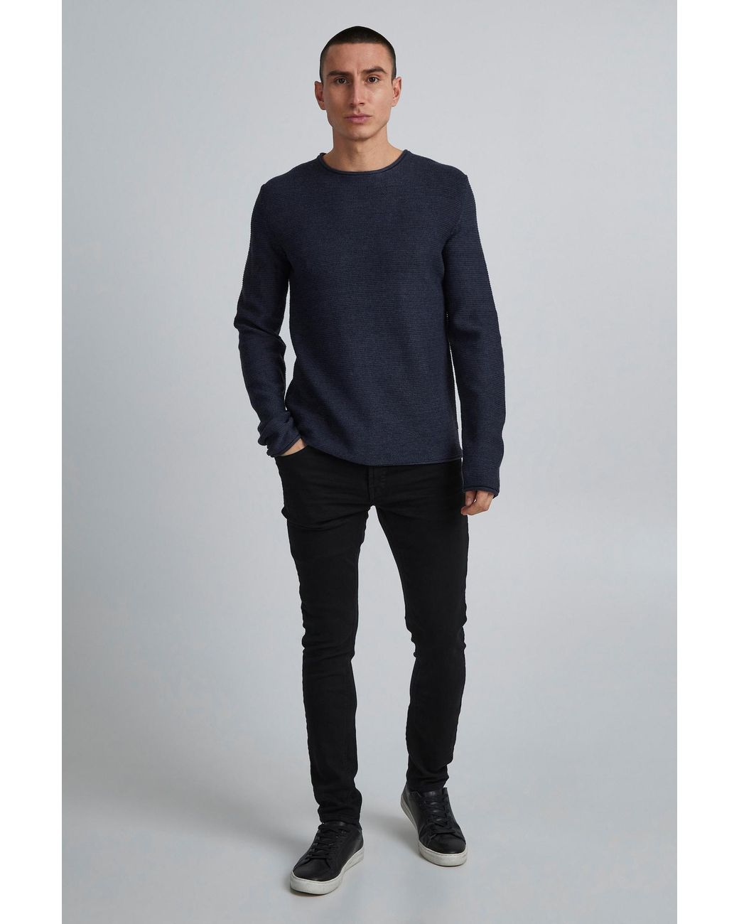 Solid Pullover in Blue für Herren