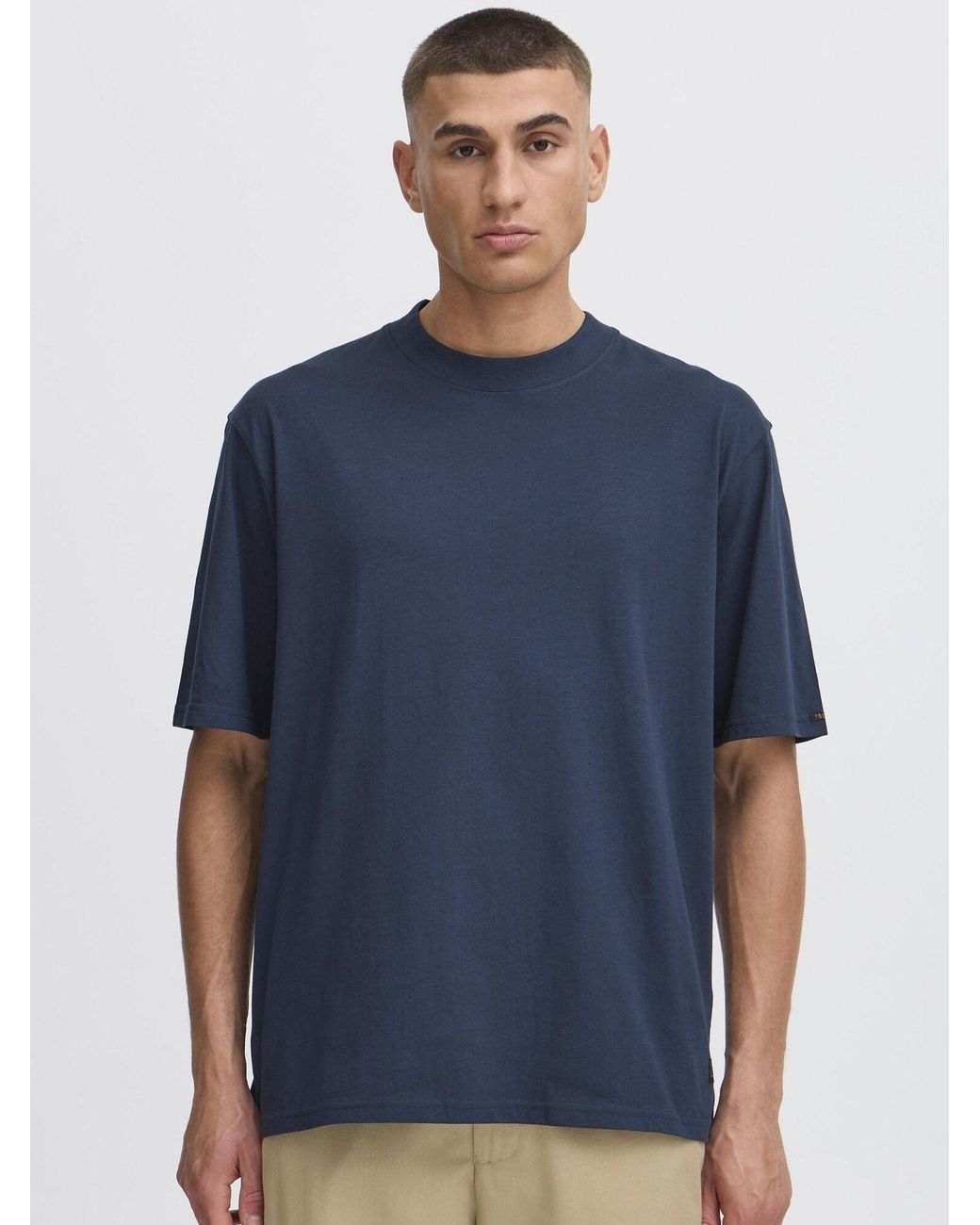 Solid Rundhalsshirt Sdjulian in Blue für Herren