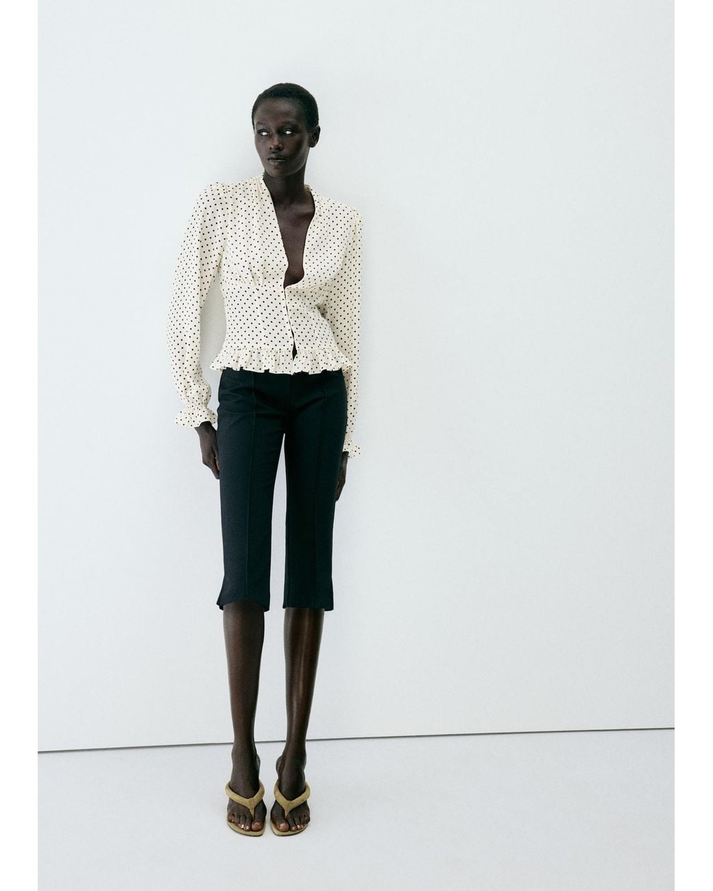 Mango White Bluse Marroc