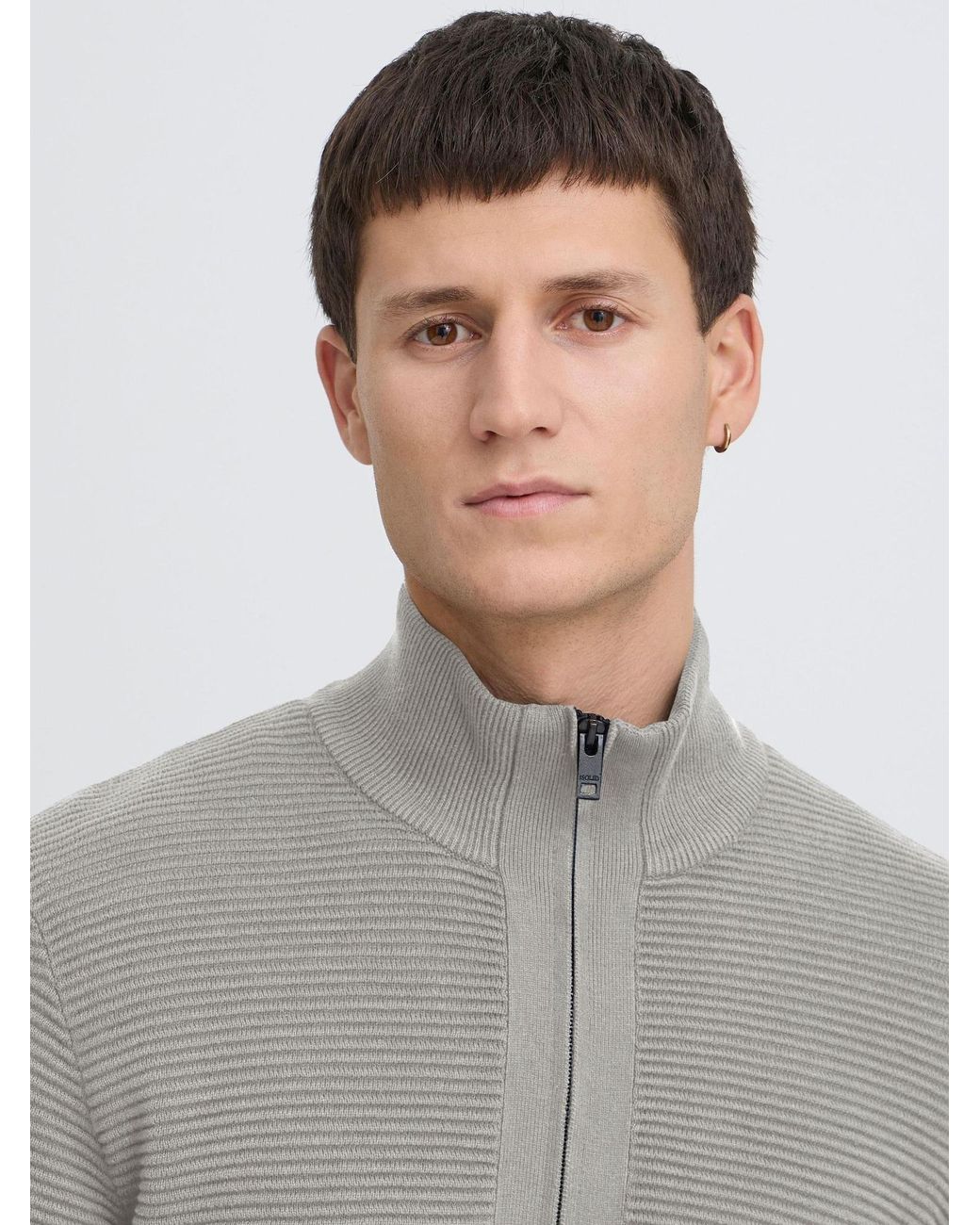 Solid Strickjacke Valencia in Gray für Herren