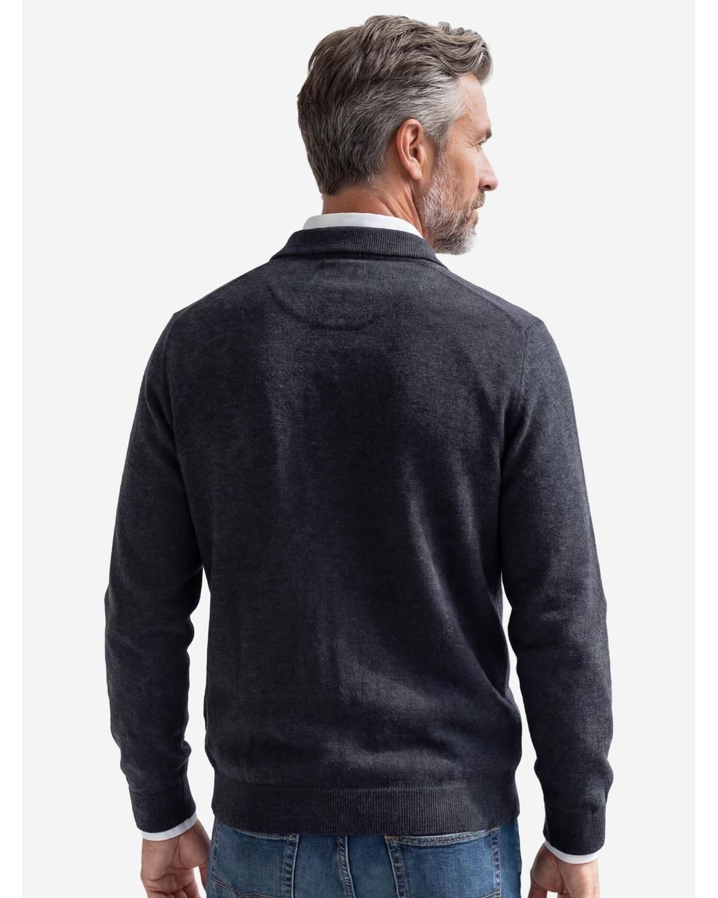 Redmond Strickjacke Basic in Blue für Herren