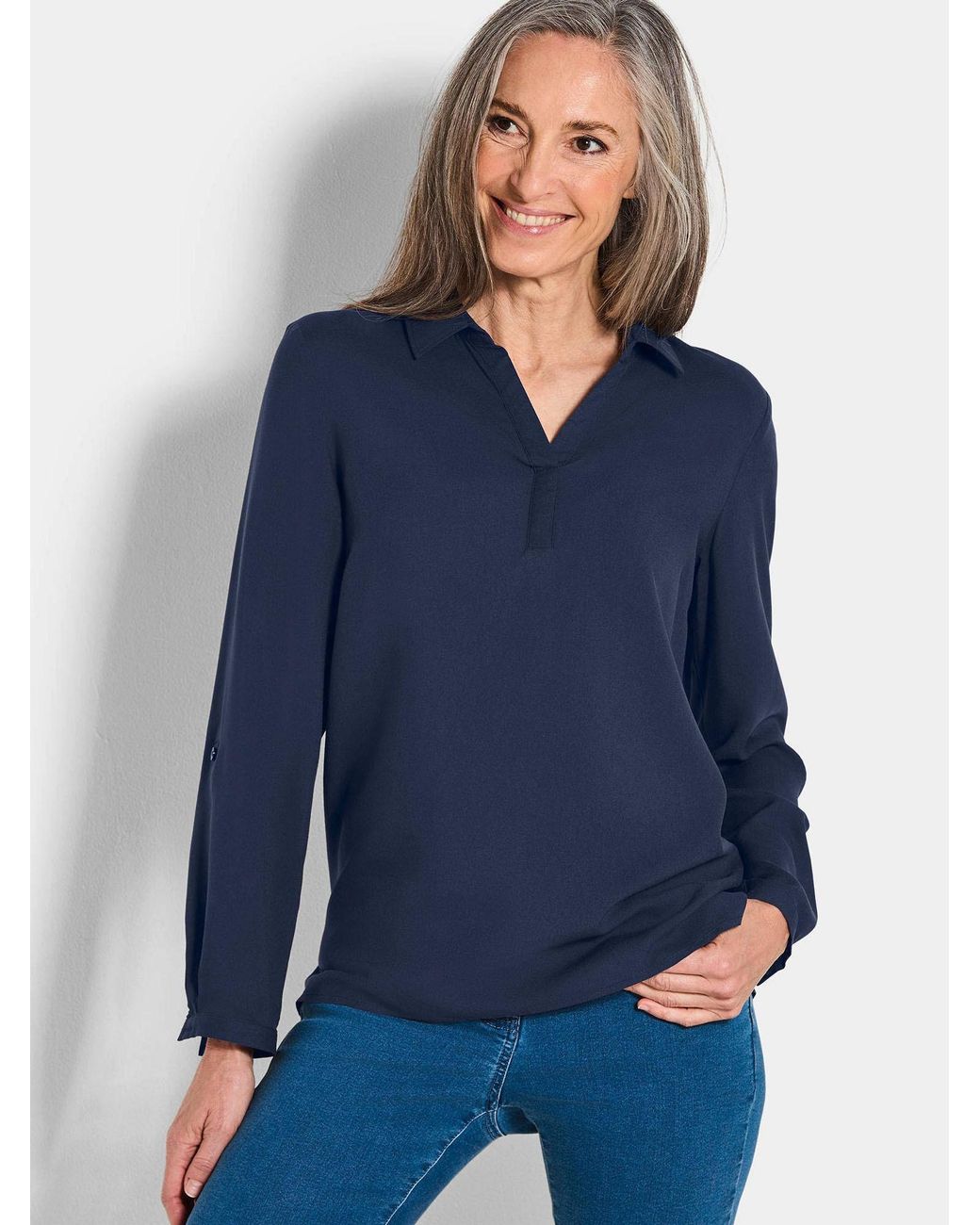 Goldner Blue Bluse