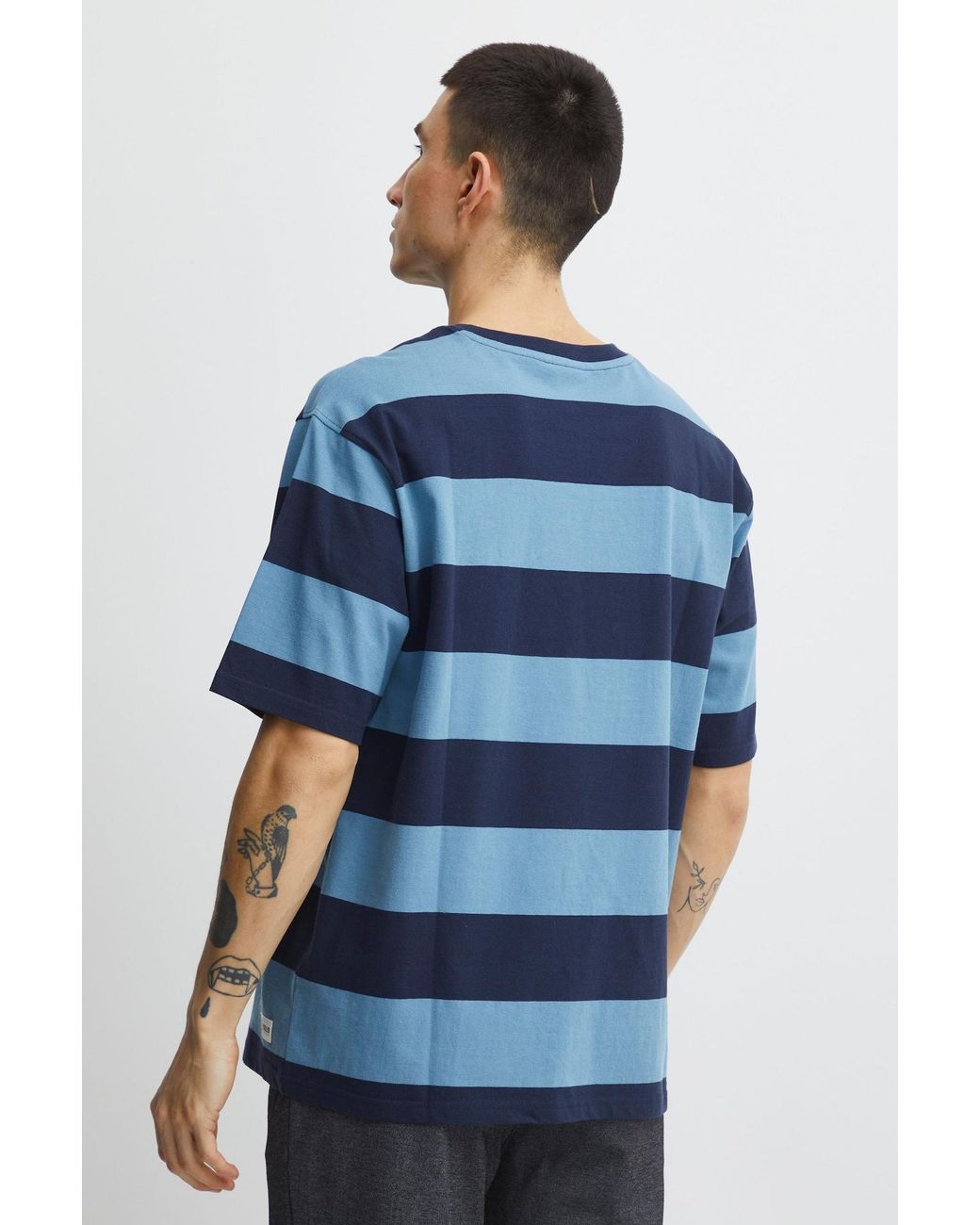 Solid T-Shirt Joey in Blue für Herren