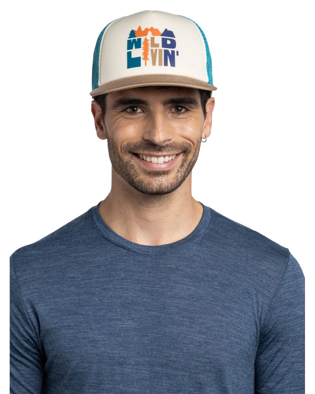 Buff Blue Cap Trucker Cap