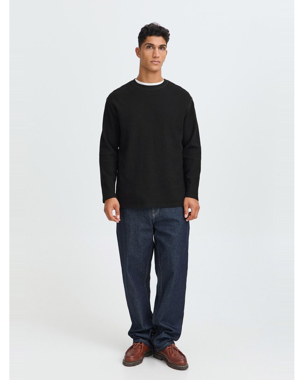 Solid Shirt Sddanton Waffle in Black für Herren