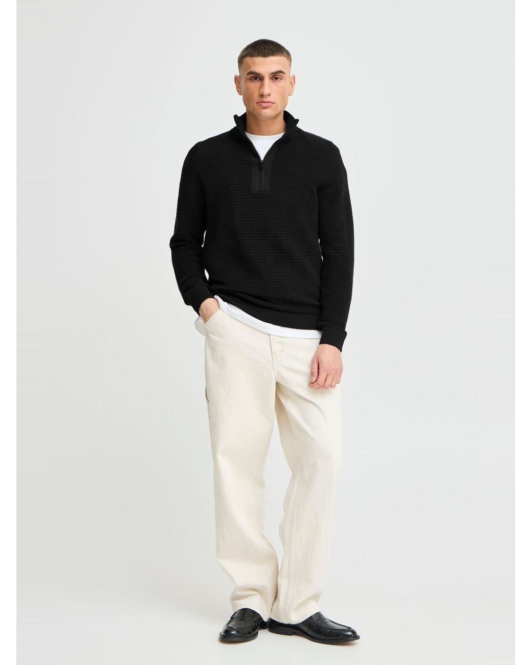 Solid Pullover in Black für Herren