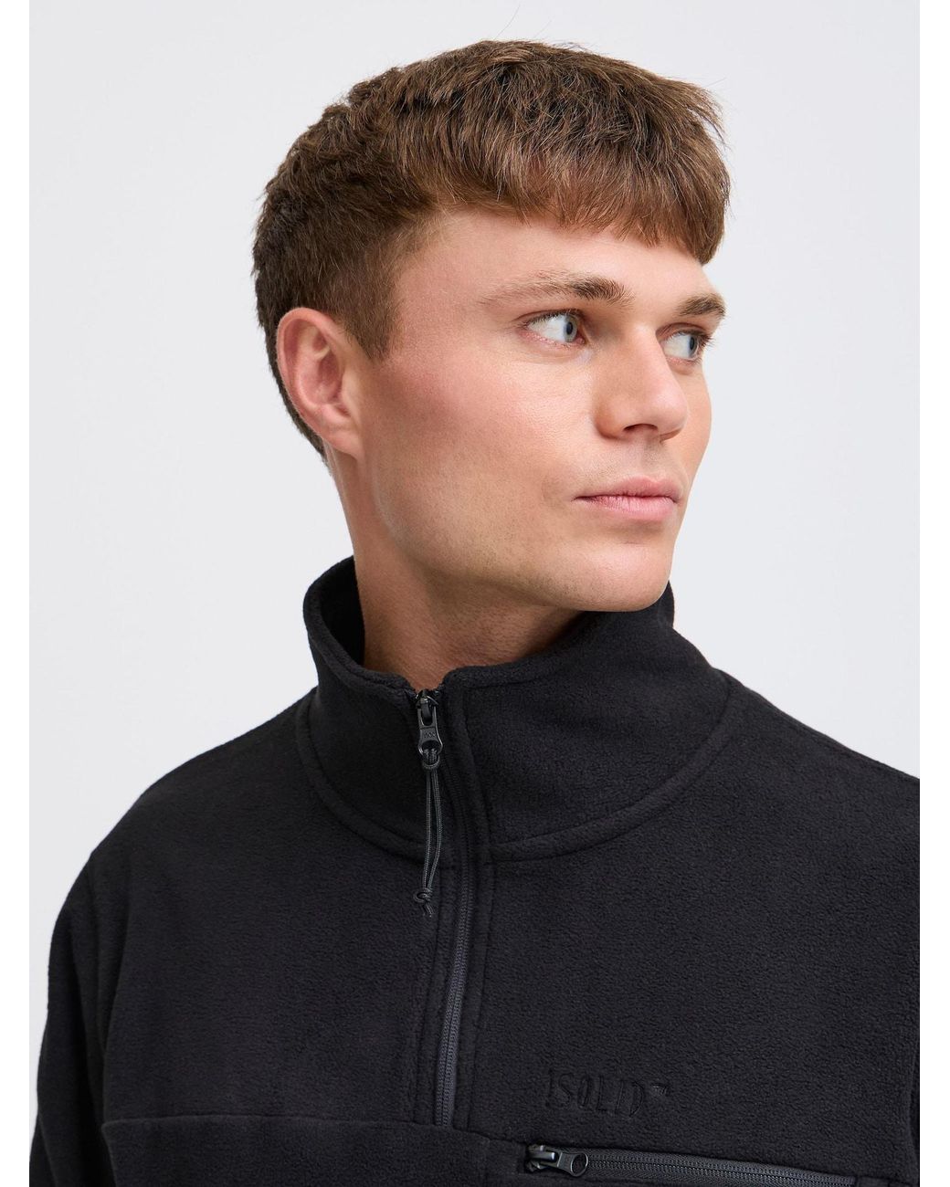 Solid Fleecejacke Noobert in Black für Herren