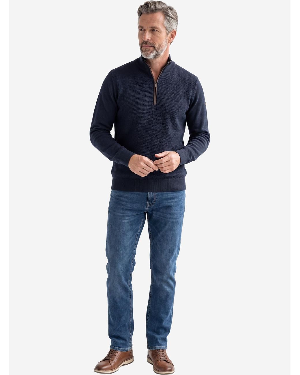 Redmond Pullover Basic in Blue für Herren