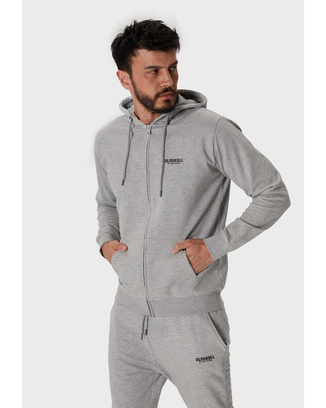 Oldskull Sweatjacke Basic Osk Logo in Gray für Herren