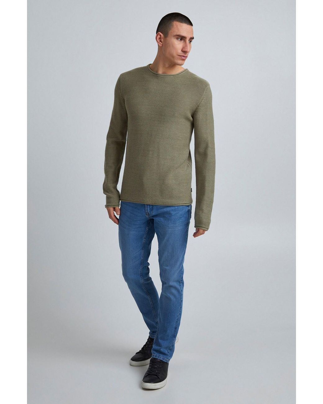 Solid Pullover in Green für Herren