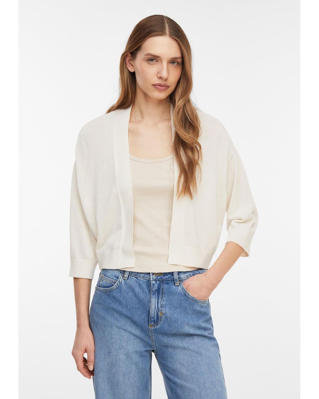 Comma, White Strickjacke