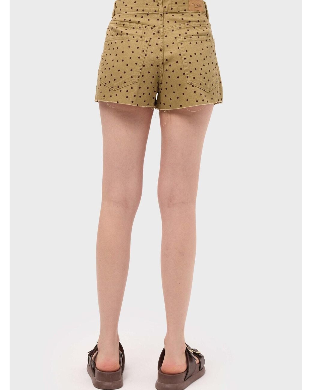 its basic Natural Its Basic Jeans Polka Mini Denim Shorts