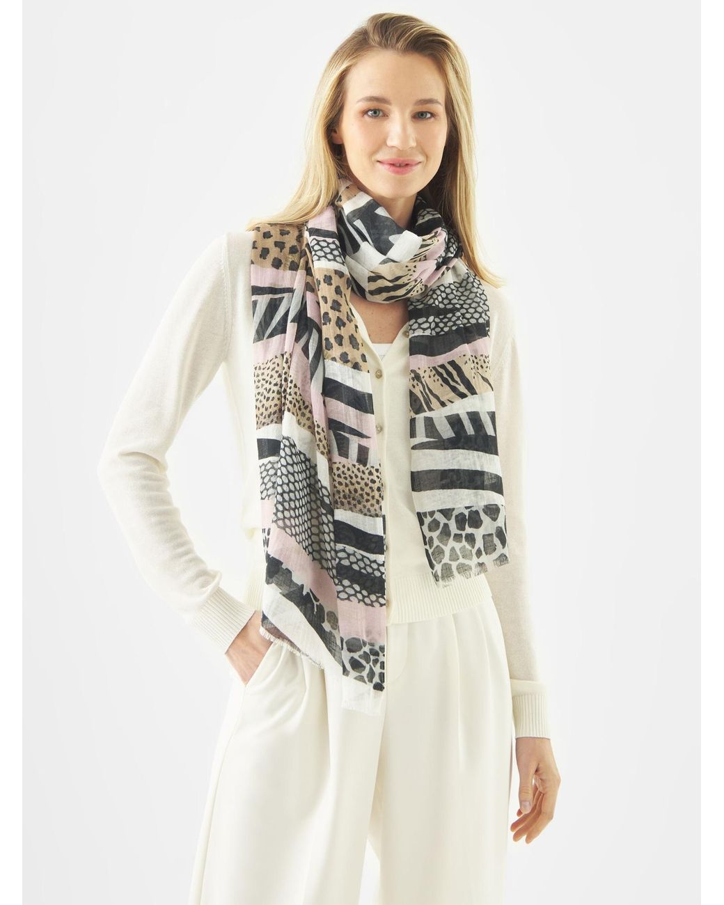 Codello Gray Schal Mit Animal-Muster-Mix