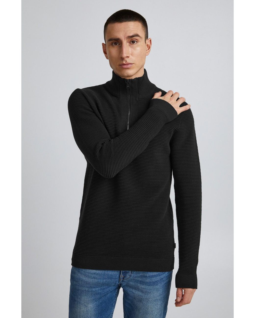 Solid Pullover in Black für Herren