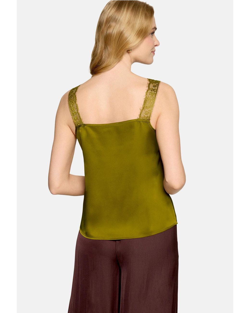 Zero Green Basic-Top Mit V-Ausschnitt