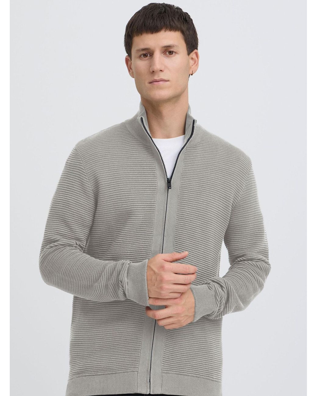 Solid Strickjacke Valencia in Gray für Herren
