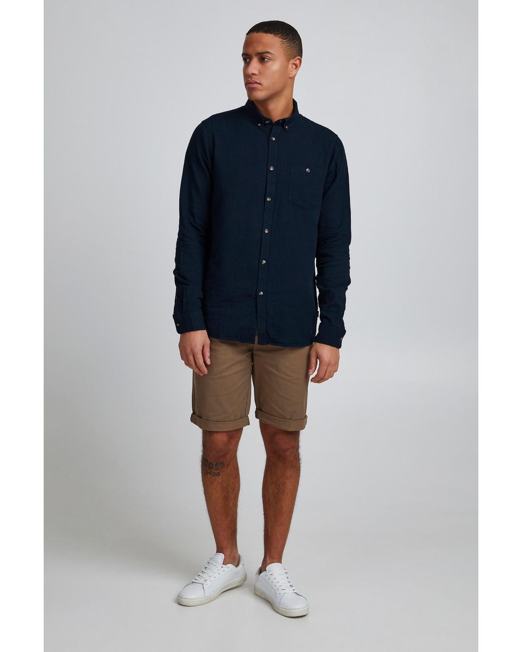 Solid Hemd in Blue für Herren