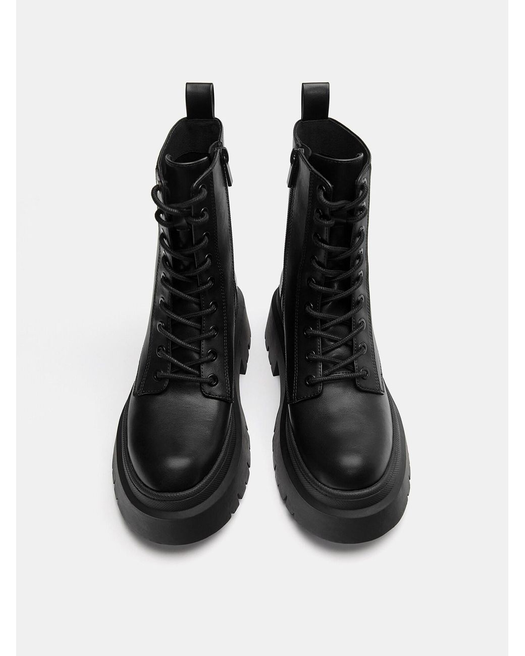 Pull&Bear Black Schnürstiefelette