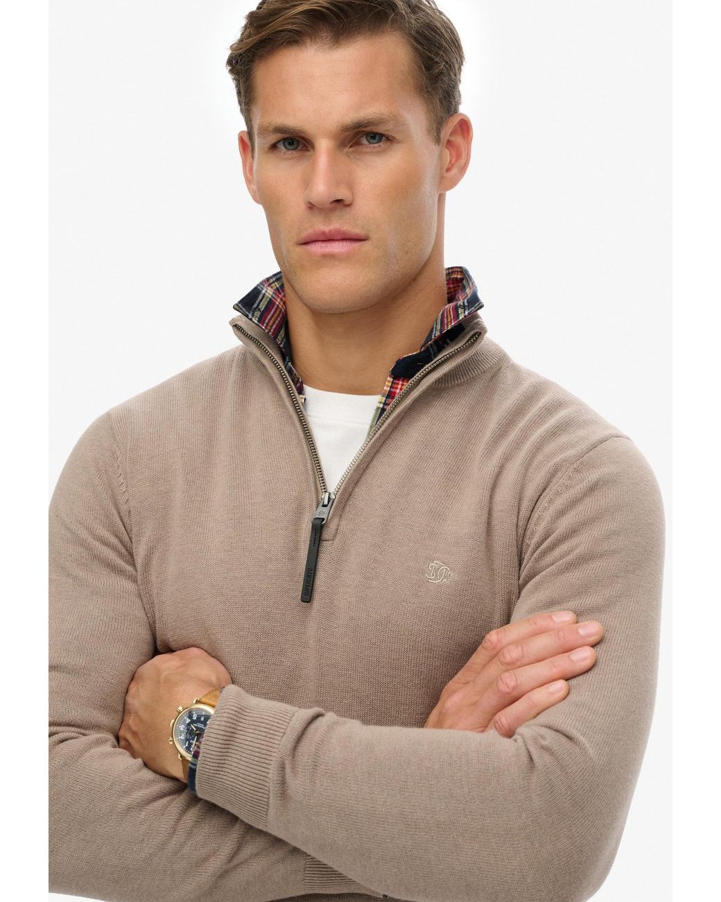 Superdry & Co Pullover Essentials in Natural für Herren