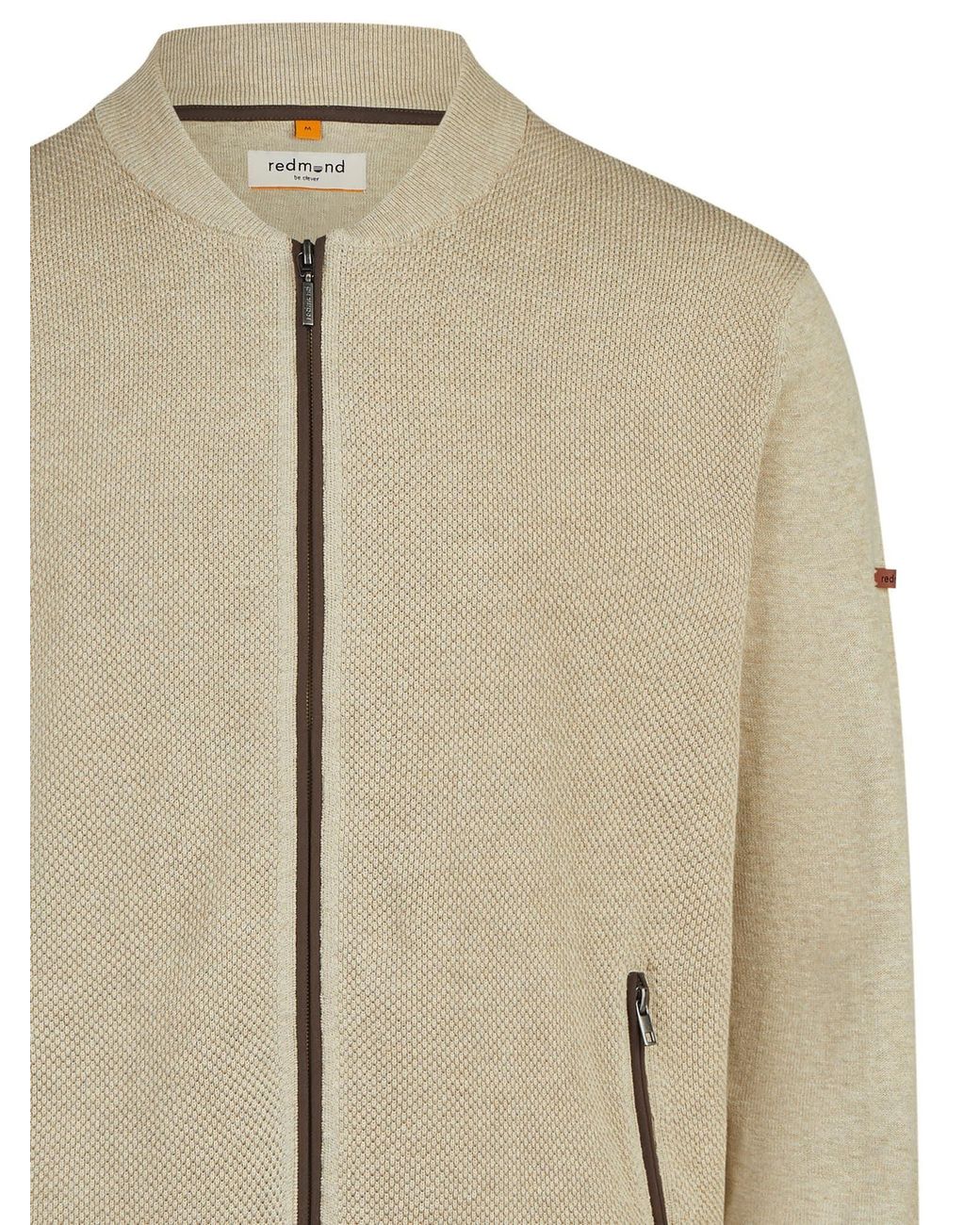 Redmond Strickjacke Basic in Natural für Herren