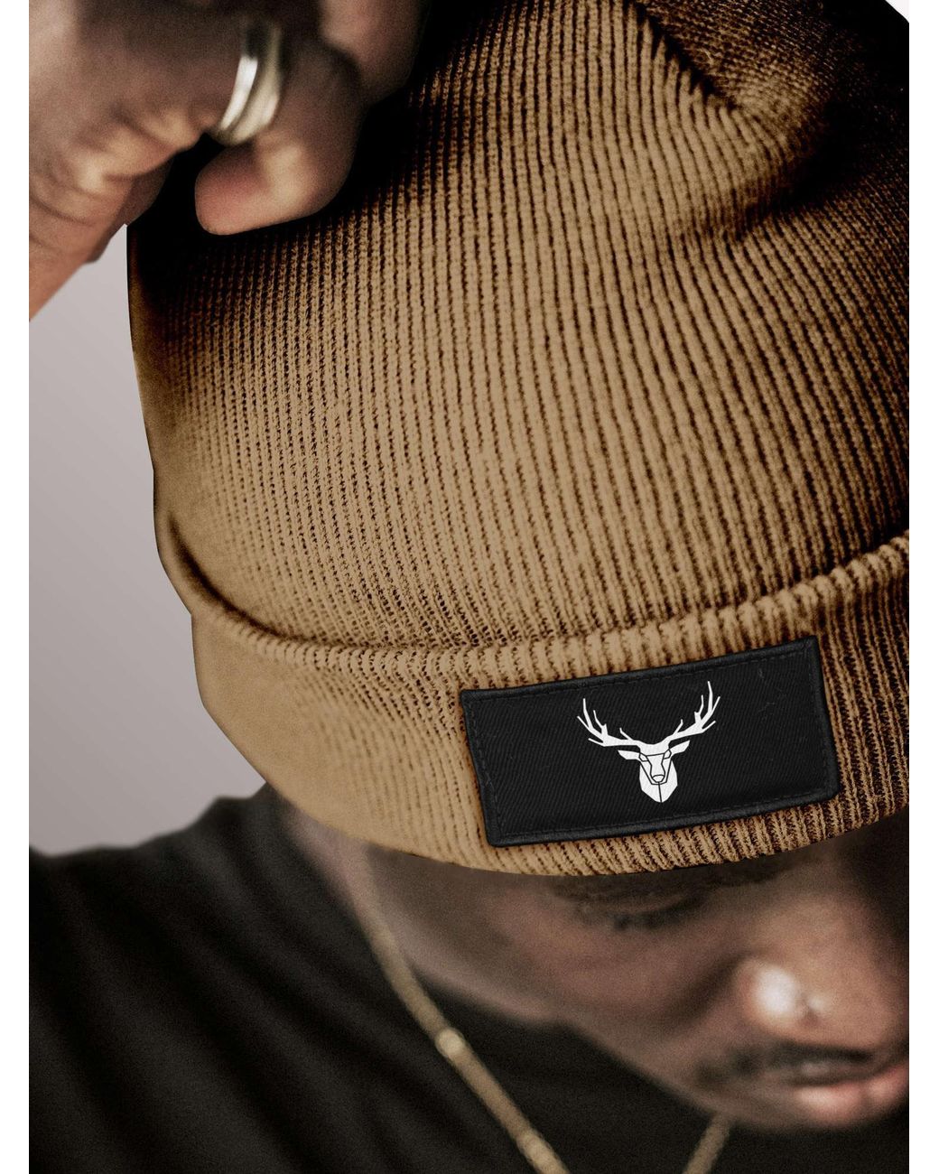 Neverless Mütze Hirschgeweih in Brown für Herren