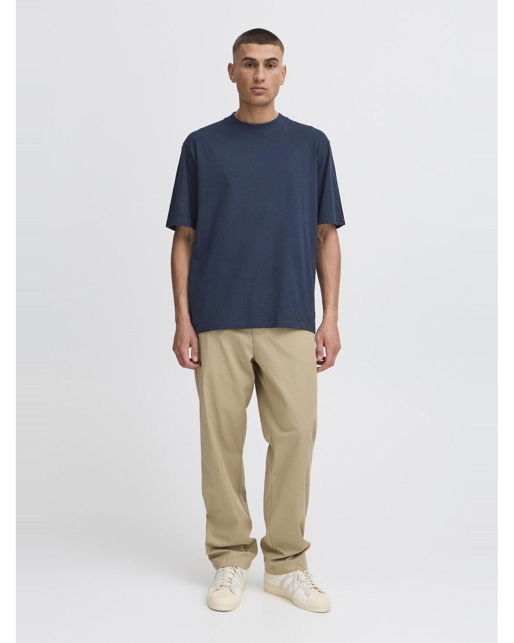 Solid Rundhalsshirt Sdjulian in Blue für Herren