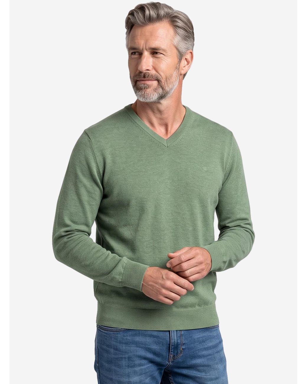 Redmond Pullover Basic in Green für Herren