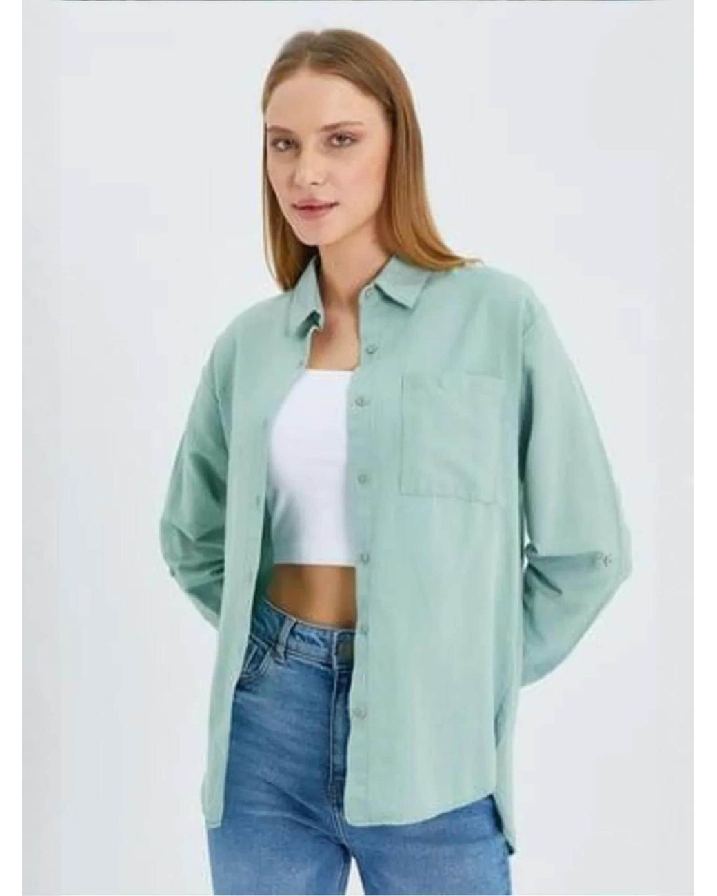 MixRay Green Bluse