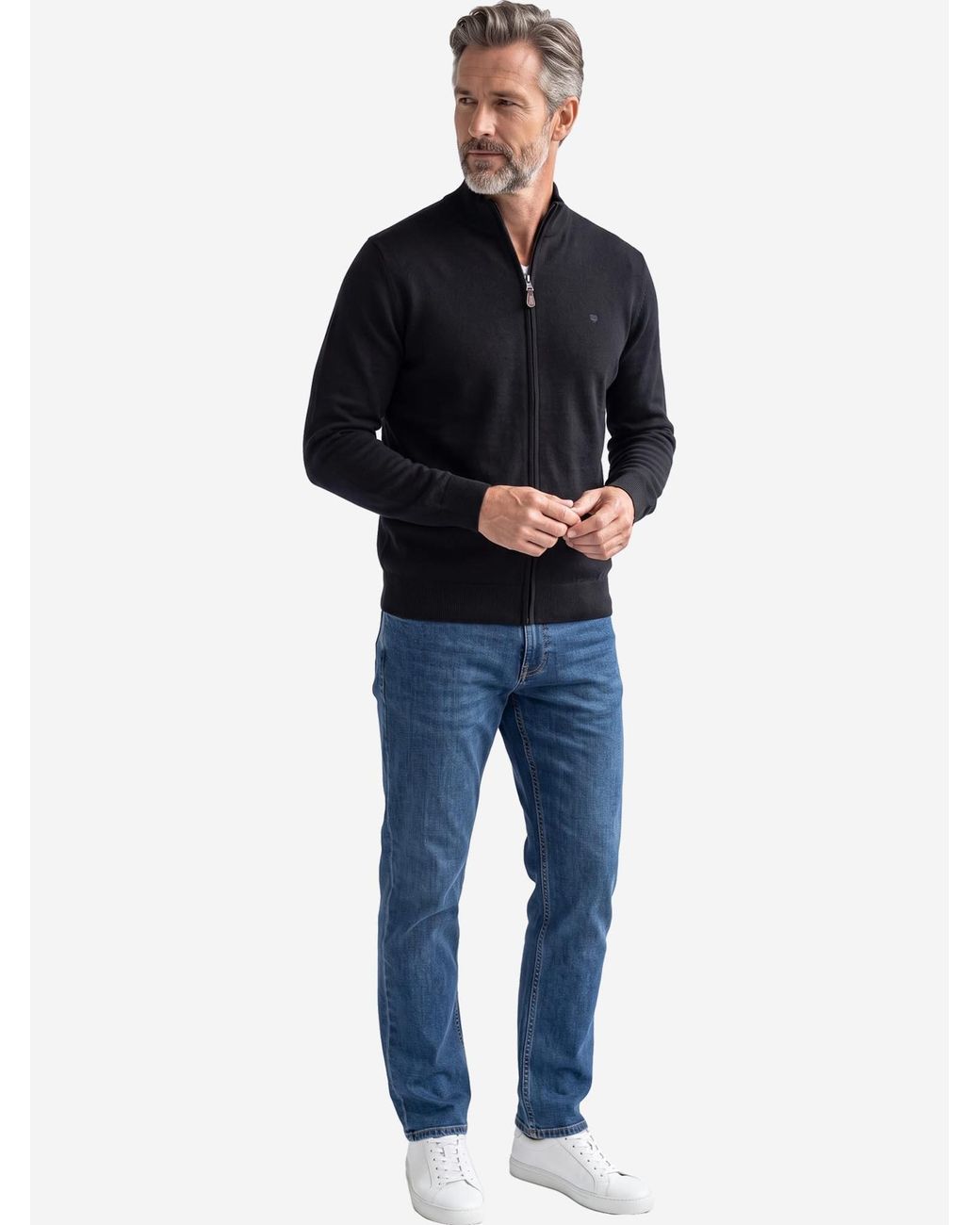 Redmond Strickjacke Basic in Blue für Herren