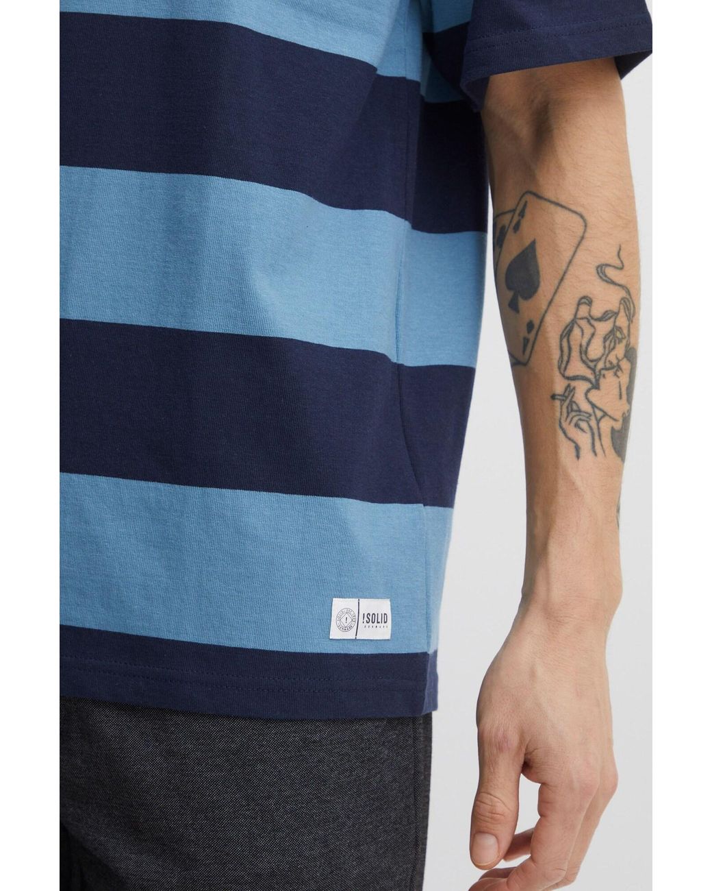 Solid T-Shirt Joey in Blue für Herren