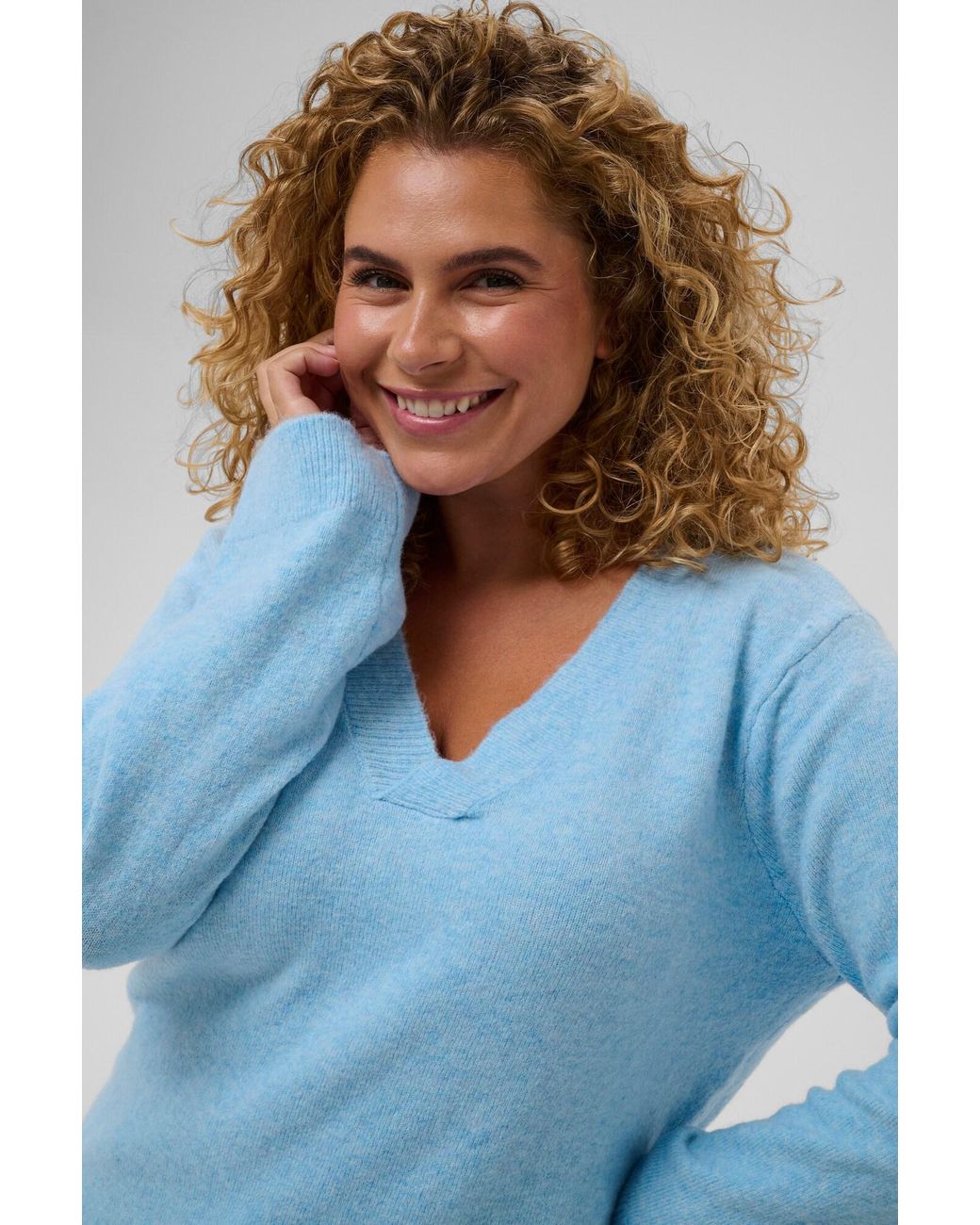 Kaffe Blue Strickpullover Kcjilanda