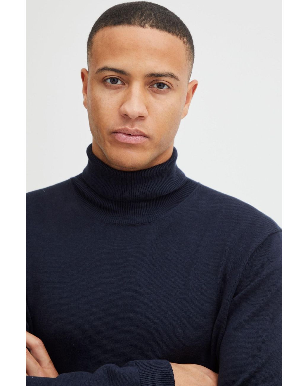 Solid Strickpullover 'denley' in Blue für Herren