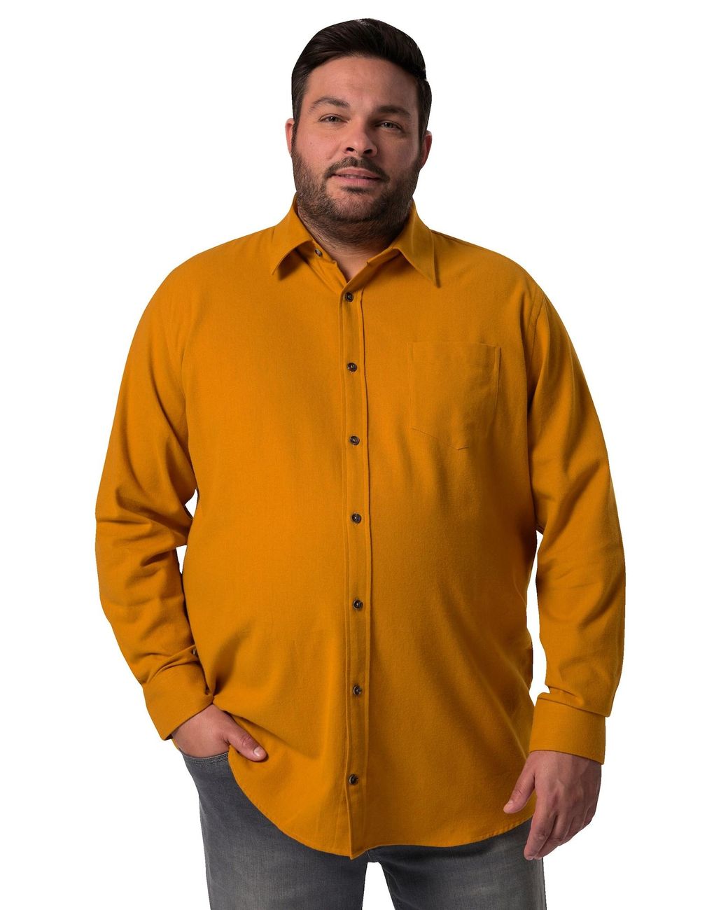 Men Plus Hemd in Orange für Herren