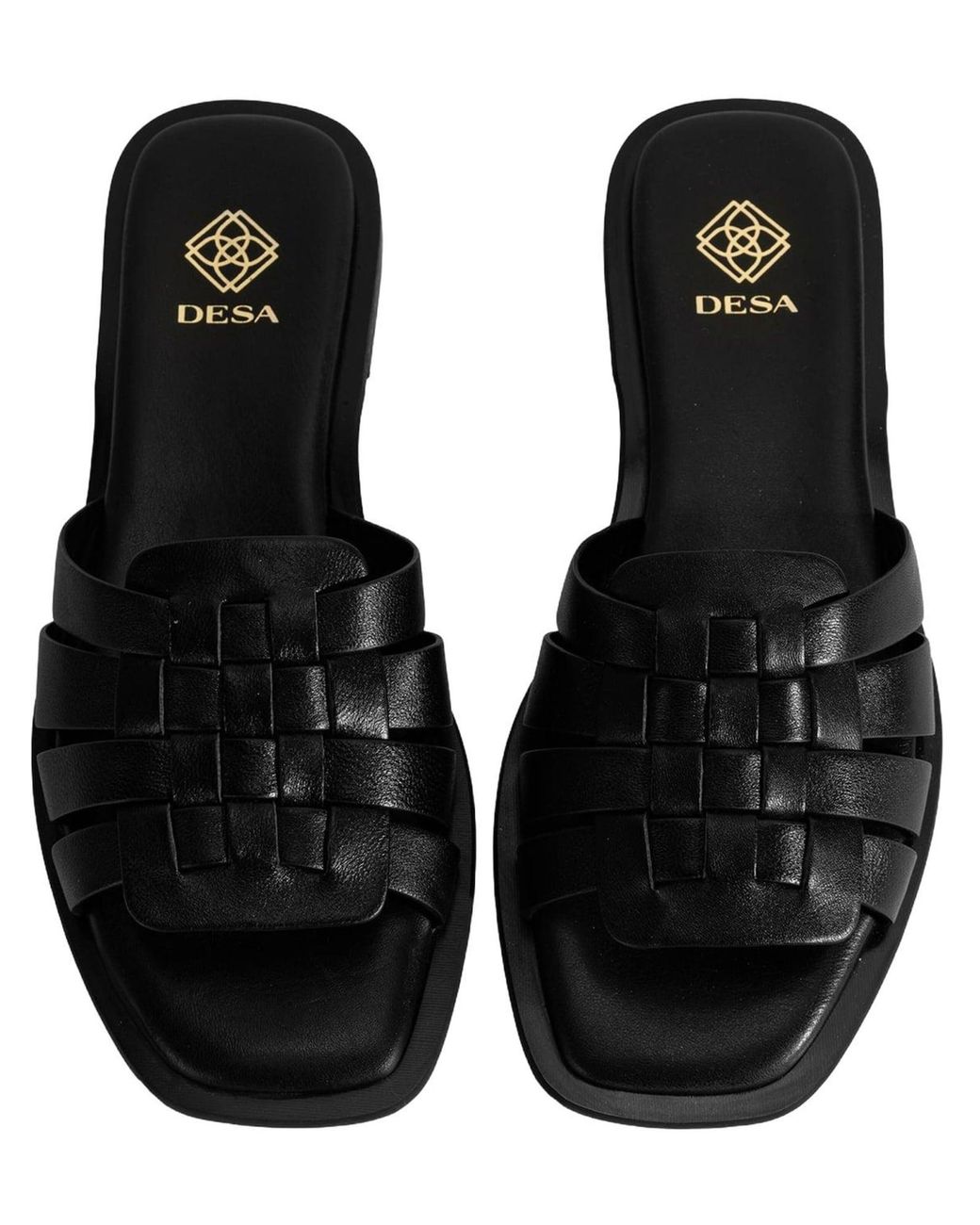 Desa Black Pantolette Hausschuhe