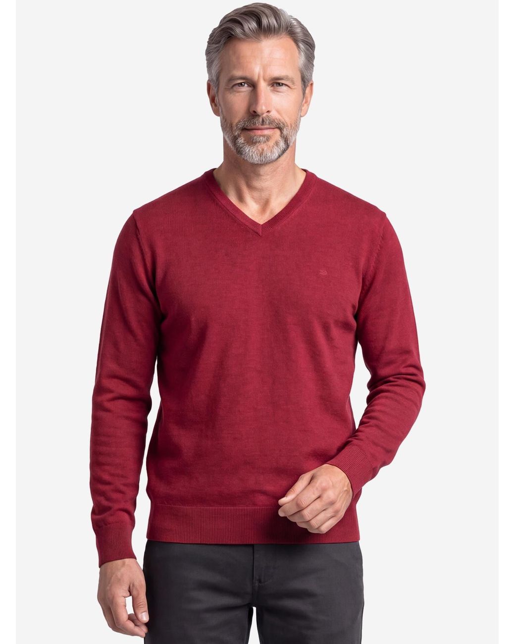 Redmond Pullover Basic in Red für Herren