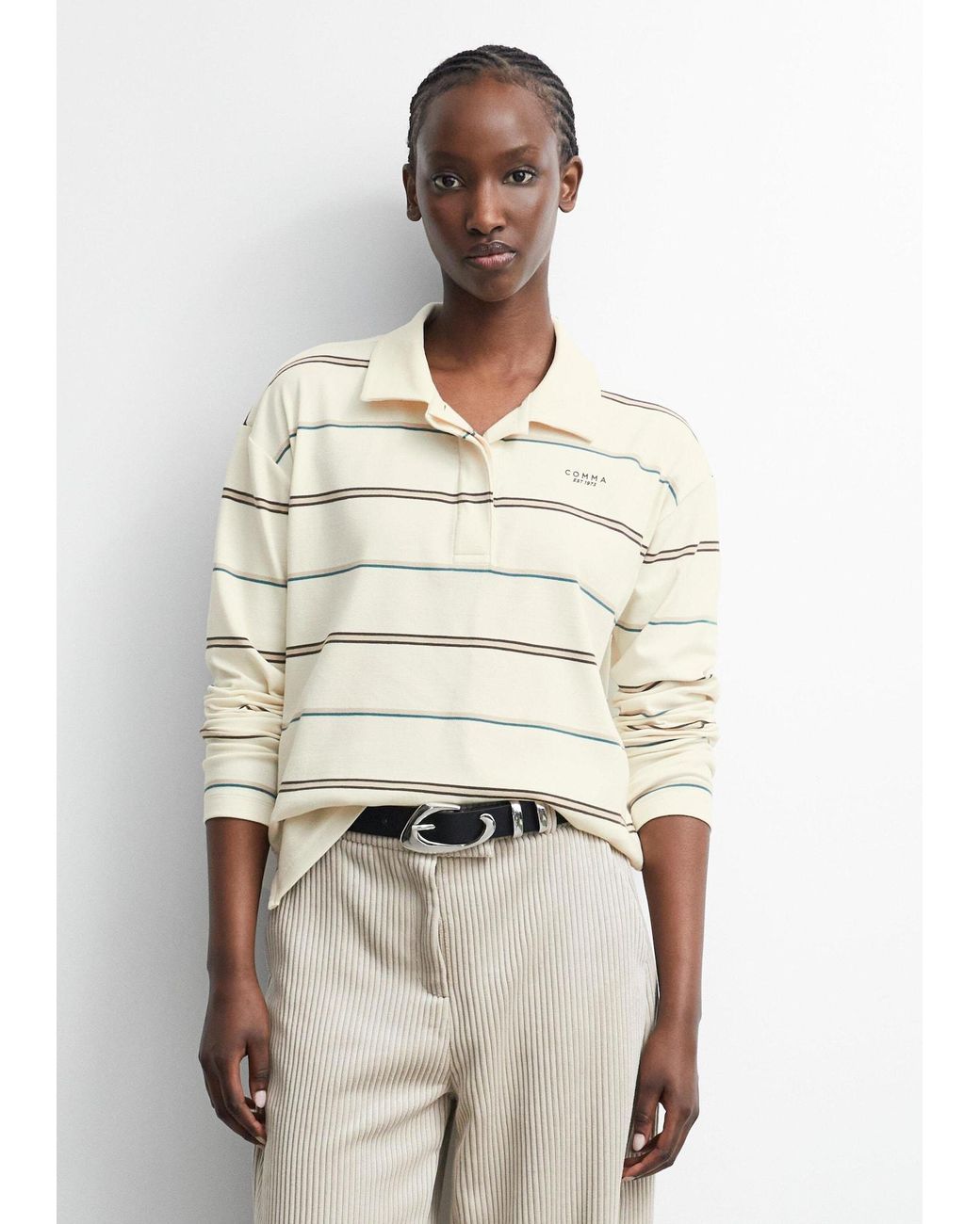 Comma, White Poloshirt