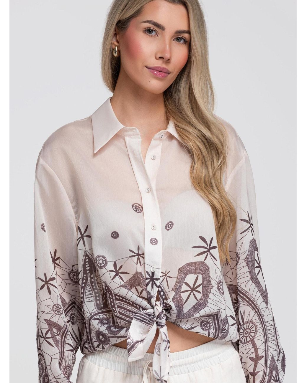 Ombre White Bluse