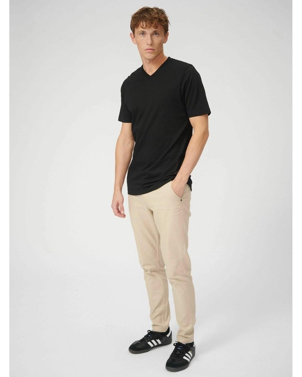 TeeShoppen T-Shirt Basic V in Black für Herren