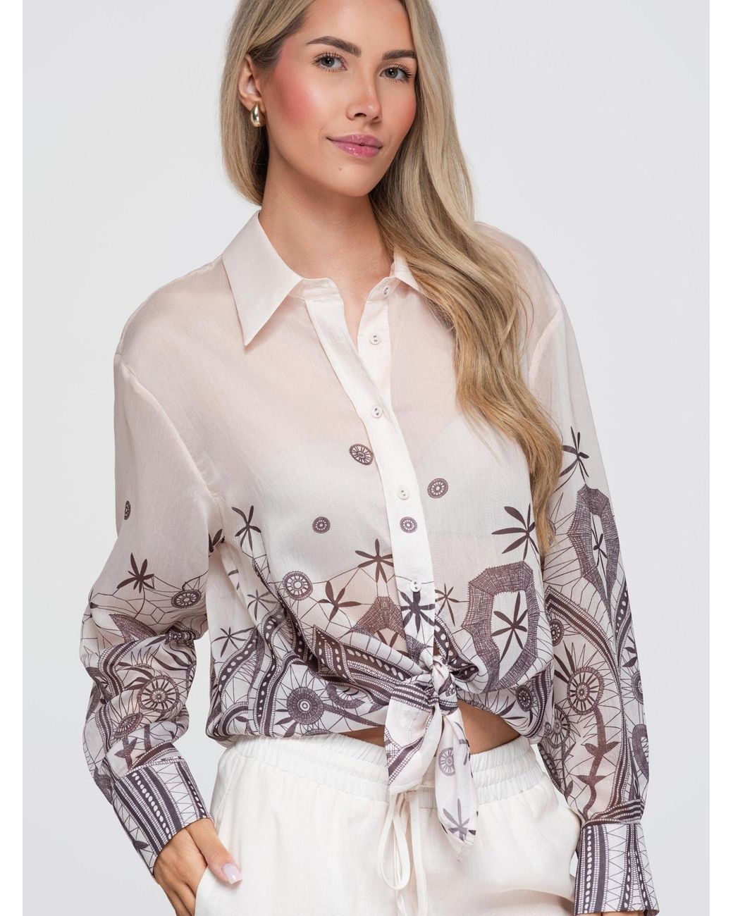 Ombre White Bluse