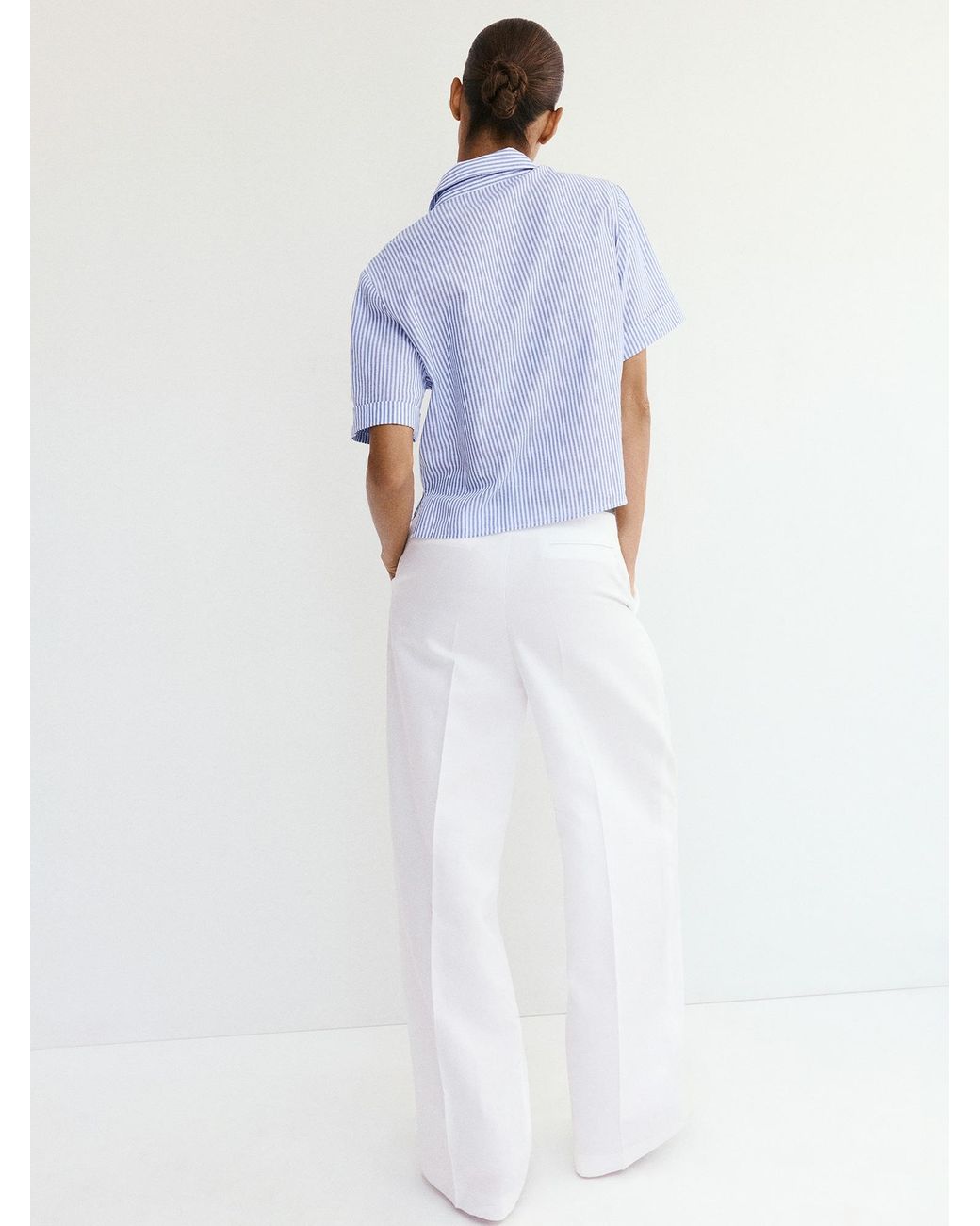 Mango Blue Bluse Maneli