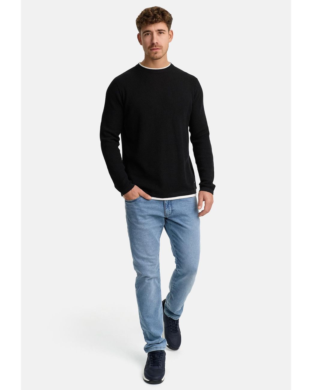 INDICODE Pullover Villads in Black für Herren