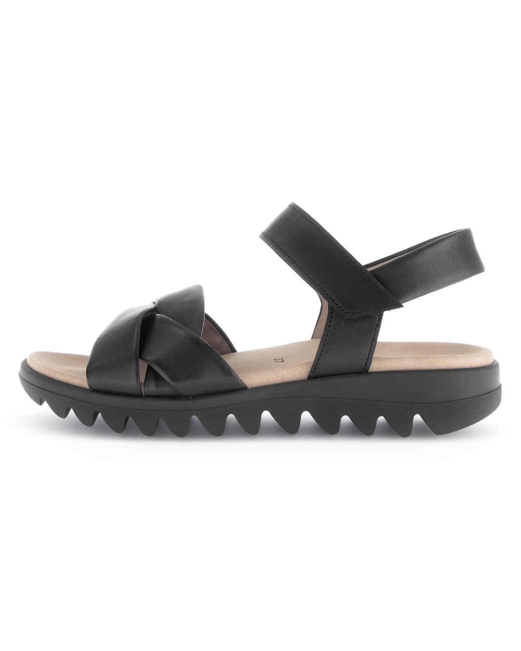 Gabor Black Riemchensandale, Sommerschuh, Keilsandalette, Bequemschuh mit Klettverschluss