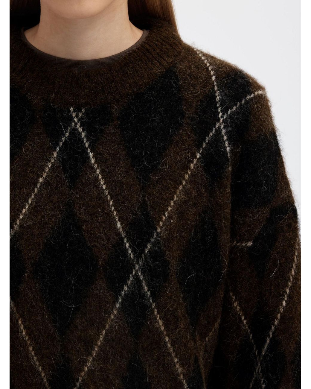 SELECTED Black Pullover Argyle