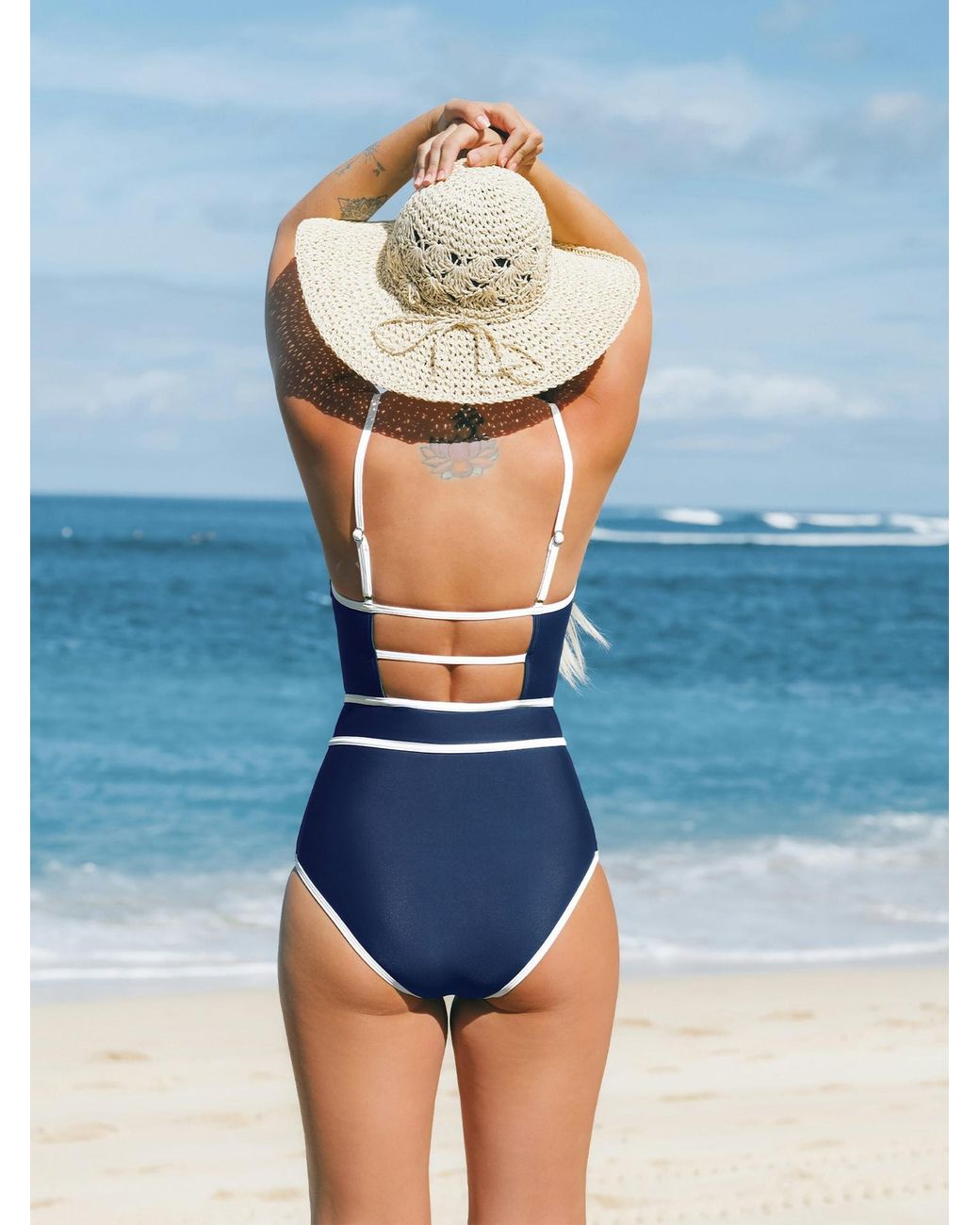 CUPSHE Blue Badeanzug