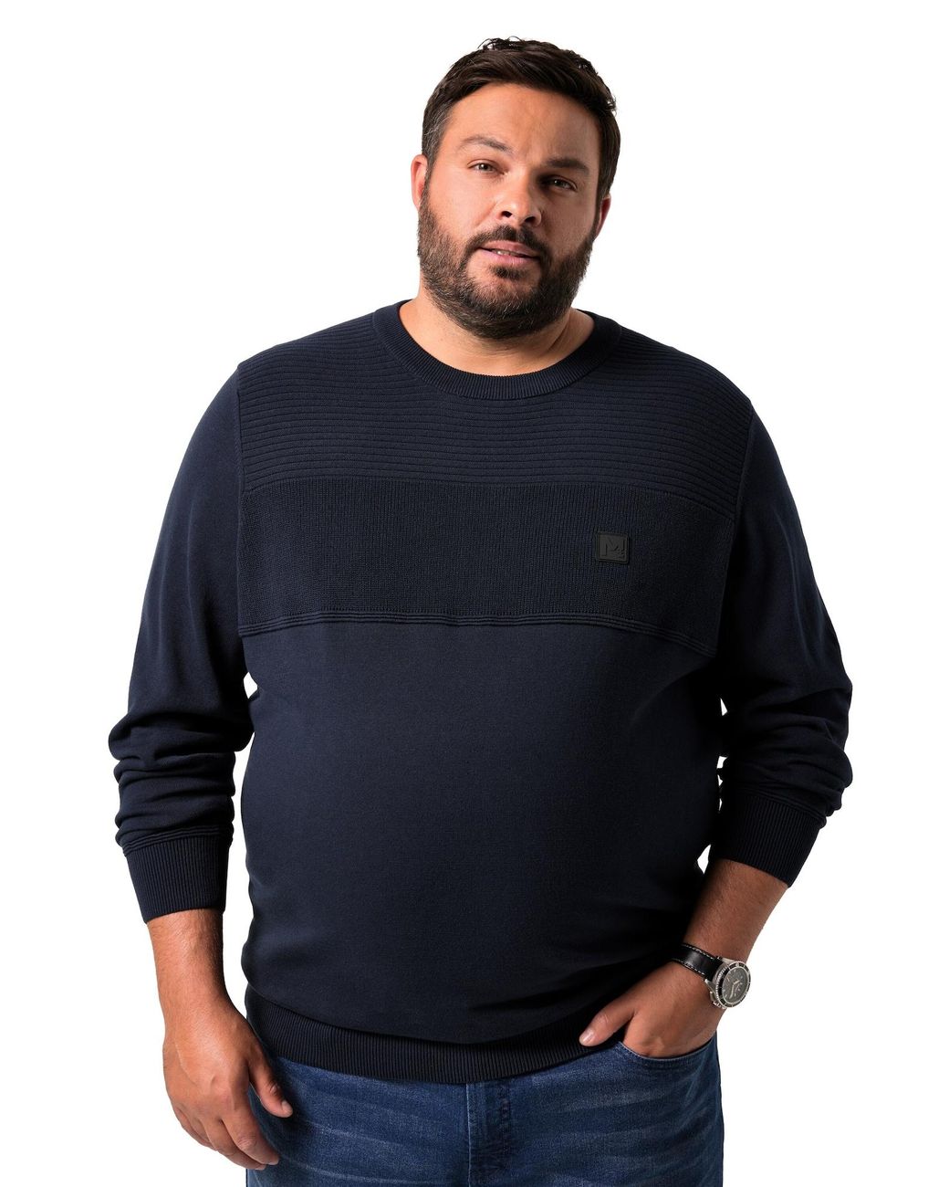 Men Plus Pullover in Blue für Herren