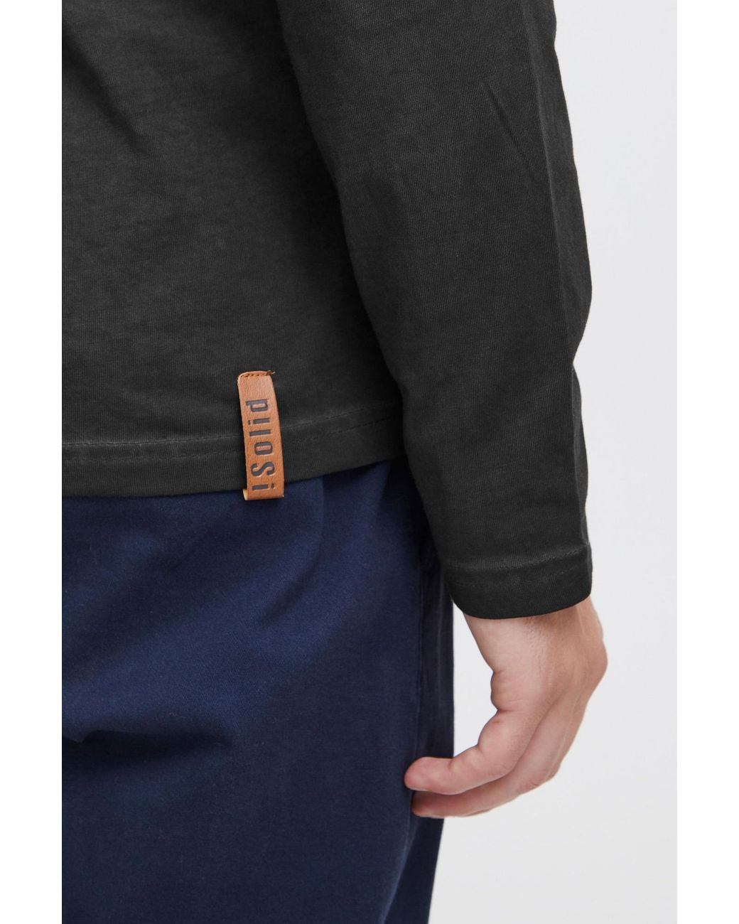 Solid V-Shirt Tinox in Black für Herren