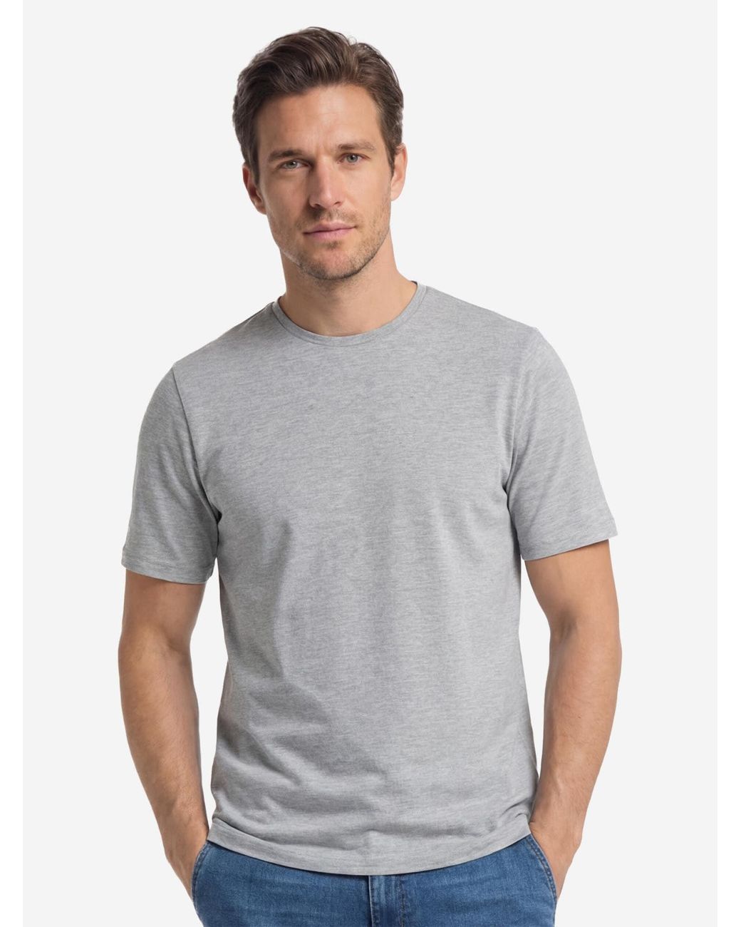 Redmond Shirt Basic in Gray für Herren